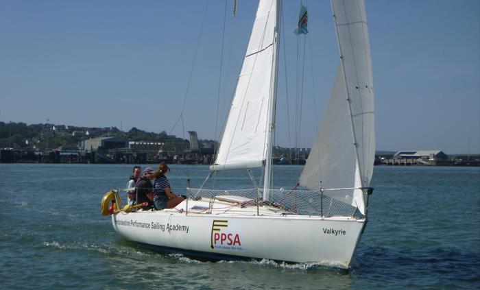 Valkyrie, our Beneteau First Class 8 conducting RYA training on the wonderful Cleddau Estuary.